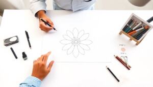 how to draw a flower by step